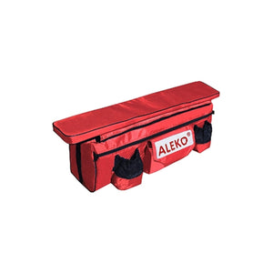 Aleko Waterproof Inflatable Boat Seat Cushion with Under Seat Bag and Pockets - 34 x 9 inches - Red