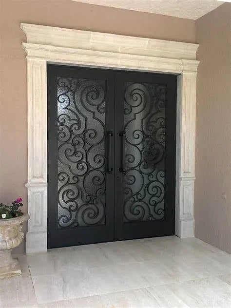 DRAKE WROUGHT IRON DOUBLE DOOR WDD-12