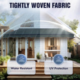 Aleko 10 x 8 ft. Retractable Patio Awning – Black Frame – Silver Gray Fabric