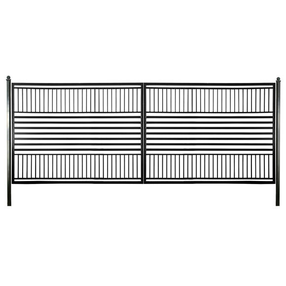 Aleko Steel Dual Swing Driveway Gate - Barcelona Style - 18 x 6 Feet