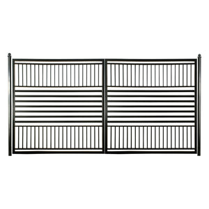 Aleko Steel Dual Swing Driveway Gate - Barcelona Style - 14 x 6 Feet