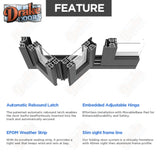 Drake Aluminum BiFold Door - 84″ x 80″ Outswing (3L) BFO-8480-3L