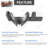 Drake Aluminum BiFold Door - 120″ x 80″ Outswing (1LR3) BFO-12080-1LR3