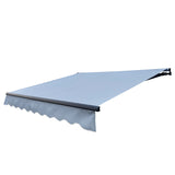 Aleko 10 x 8 ft. Retractable Patio Awning – Black Frame – Silver Gray Fabric