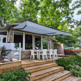 Aleko 10 x 8 ft. Retractable Patio Awning – Black Frame – Silver Gray Fabric