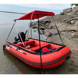 Aleko Waterproof Inflatable Boat Seat Cushion with Under Seat Bag and Pockets - 34 x 9 inches - Red