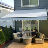 Aleko 10 x 8 ft. Retractable Patio Awning – Black Frame – Silver Gray Fabric