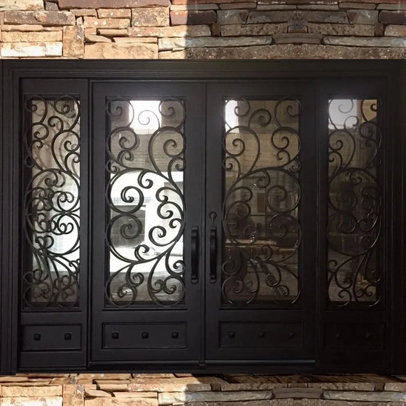 DRAKE WROUGHT IRON DOUBLE DOOR WDD-62
