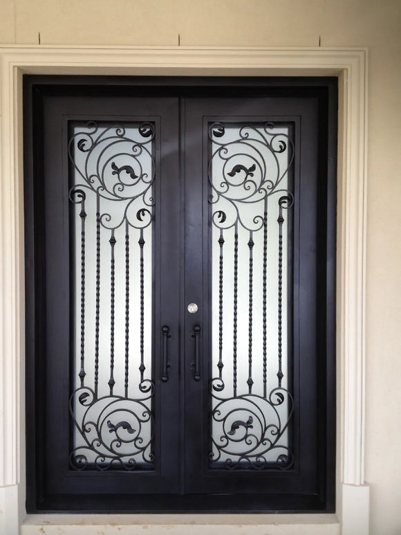 DRAKE WROUGHT IRON DOUBLE DOOR WDD-09
