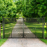 Aleko Steel Dual Swing Driveway Gate - Florence Style - 14 x 6 Feet DG14FLORD-AP