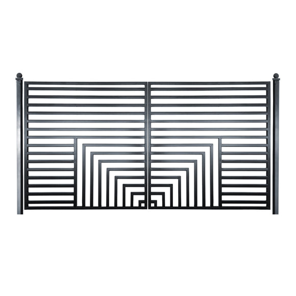 Aleko Steel Dual Swing Driveway Gate - Florence Style - 12 x 6 Feet DG12FLORD-AP