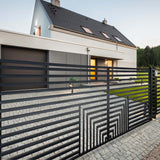 Aleko Steel Dual Swing Driveway Gate - Florence Style - 14 x 6 Feet DG14FLORD-AP