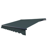 Aleko Retractable Motorized Patio Awning – Black Frame – 20 x 10 Feet – Forest Green