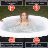 Aleko Oval Inflatable Jetted Hot Tub with Drink Tray and Cover - 2 Person - 145 Gallon - Black and White