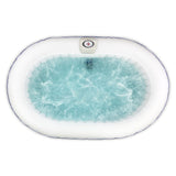 Aleko Oval Inflatable Jetted Hot Tub with Drink Tray and Cover - 2 Person - 145 Gallon - Black and White