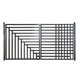 Aleko Steel Dual Swing Driveway Gate - Kyiv Style - 14 x 6 Feet - DG14KYIVD-AP