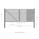 Aleko Steel Dual Swing Driveway Gate - Kyiv Style - 14 x 6 Feet - DG14KYIVD-AP