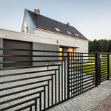 Aleko Steel Dual Swing Driveway Gate - Kyiv Style - 14 x 6 Feet - DG14KYIVD-AP