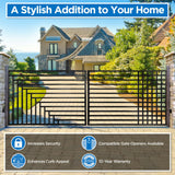 Aleko Steel Dual Swing Driveway Gate - Kyiv Style - 14 x 6 Feet - DG14KYIVD-AP