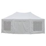 Aleko Heavy Duty Octagonal Outdoor Canopy Event Tent with Windows - 20 X 14 FT - White