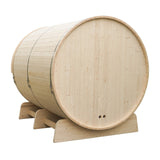 Aleko Outdoor or Indoor White Finland Pine Wet Dry Barrel Sauna - Front Porch Canopy - 8 kW UL Certified KIP Harvia Heater - 6-8 Person SB8PINECP-AP