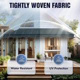 Aleko Retractable White Frame Patio Awning - 12 x 10 Feet - Forest Green