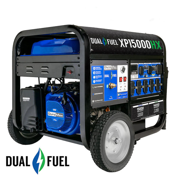 DuroMax 15000 Watt Electric Start Dual Fuel Portable Generator XP15000HX