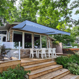 Aleko 10 x 8 ft. Retractable Patio Awning – Black Frame – Sky Blue Fabric