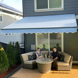 Aleko 10 x 8 ft. Retractable Patio Awning – Black Frame – Sky Blue Fabric