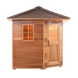 Aleko Canadian Red Cedar Wet Dry Outdoor Sauna with Asphalt Roof - 8 kW UL Certified Heater - 8 Person