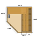 Aleko Canadian Red Cedar Wet Dry Outdoor Sauna with Asphalt Roof - 8 kW UL Certified Heater - 8 Person