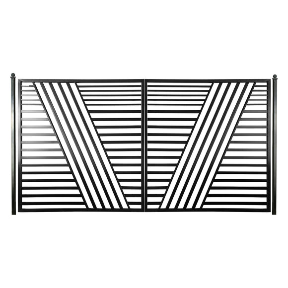 Aleko Steel Dual Swing Driveway Gate - Sofia Style - 12 x 6 Feet