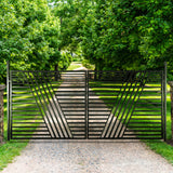 Aleko Steel Dual Swing Driveway Gate - Sofia Style - 12 x 6 Feet