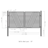 Aleko Steel Dual Swing Driveway Gate - Sofia Style - 12 x 6 Feet