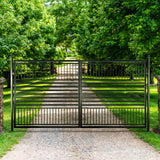 Aleko Steel Dual Swing Driveway Gate - Barcelona Style - 12 x 6 Feet