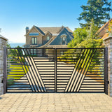 Aleko Steel Dual Swing Driveway Gate - Sofia Style - 18 x 6 Feet