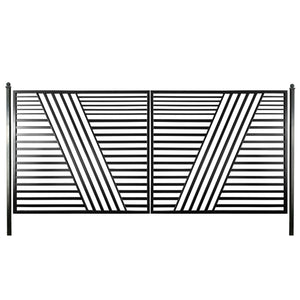 Aleko Steel Dual Swing Driveway Gate - Sofia Style - 16 x 6 Feet