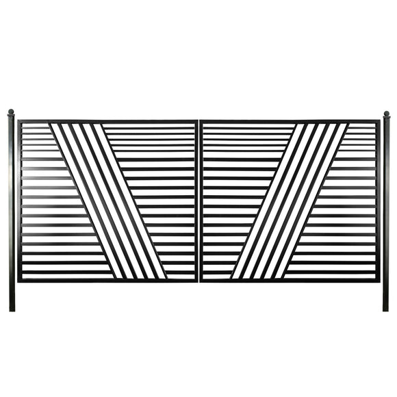 Aleko Steel Dual Swing Driveway Gate - Sofia Style - 16 x 6 Feet