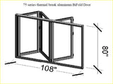 ERIS HOME ALUMINUM BIFOLD DOOR – 108″ X 80″ OUTSWING (3L) BFO-10880-3L
