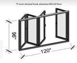 Eris Home Aluminum BiFold Door - 120″ x 96″ Outswing (1R3L) ﻿BFO-12096-1R3L