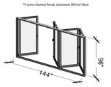 Eris Home Aluminum BiFold Door – 144″ x 96″ Outswing (1L3R) BFO-14496-1L3R