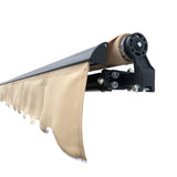 Aleko Retractable Black Frame Patio Awning 10 x 8 Feet - Light Beige