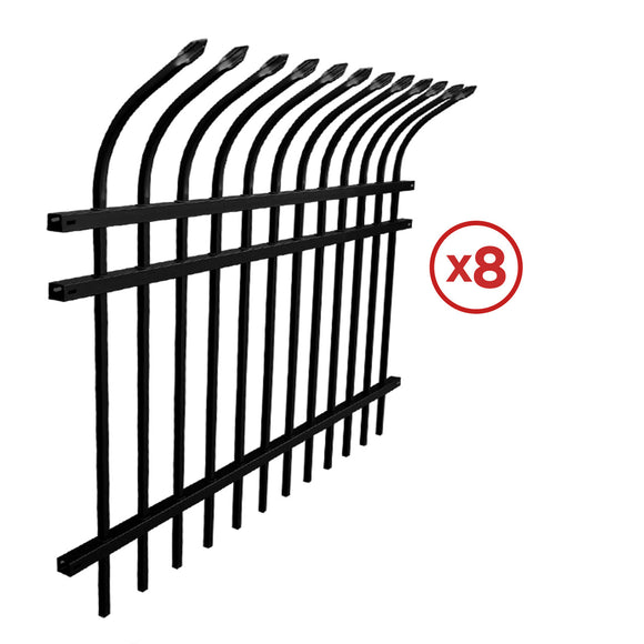 Aleko Commercial Grade 8-Panel Steel Fence Kit – Athens – 8x6 ft. Each