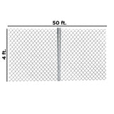 Aleko Galvanized Steel Chain Link Fence - Complete Kit - 4 x 50 Feet - 11.5 AW Gauge