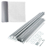 Aleko Galvanized Steel Chain Link Fence - Complete Kit - 5 x 50 Feet – 12.5 AW Gauge