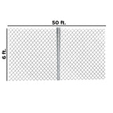 Aleko Galvanized Steel Chain Link Fence - Complete Kit - 6 x 50 Feet - 12.5 AW Gauge
