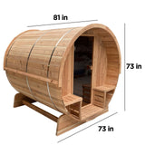 Aleko Outdoor Rustic Cedar Barrel Steam Sauna - Front Porch Canopy - UL Certified - 4 Person SB4CED-AP