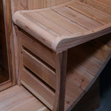 Aleko Outdoor Rustic Cedar Barrel Steam Sauna - Front Porch Canopy - UL Certified - 4-6 PersonSB6CED-AP