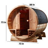 Aleko Outdoor Rustic Cedar Barrel Steam Sauna - Front Porch Canopy - UL Certified - 4-6 PersonSB6CED-AP