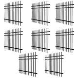 Aleko 8-Panel Steel Fence Kit – Straight Top Style – 8x6 ft. Each